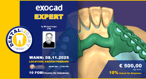 Artikelbild des Artikels “08.11.2025 - EXOCAD – Experten in Aschaffenburg - aktiv Workshop “