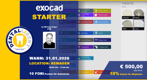 Artikelbild des Artikels “31.01.2026 - EXOCAD – Starter aktiv Workshop “