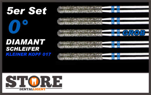 Product image of the product “0° - Diamond grinder recommended by turbine according to Michael Anger - SET OF 5 - BLUE=HEAVY -   SMALL HEAD 017 ”