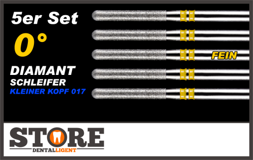 Product image of the product “0° - Diamond grinder recommended by turbine according to Michael Anger - SET OF 5 - YELLOW = FINE -  SMALL HEAD 017 ”