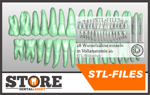 Artikelbild des Artikels “STL-Bibliothek 28 Wurzelzähne “