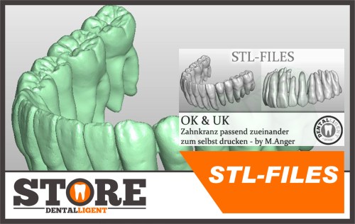 Product image of the product “STL-FILES  - upper jaw & lower jaw teeth row matching each other to print by yourself. ”