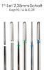 Artikelbild 2 des Artikels “#17 - 1° - Konusfräser SET - 2,35 mm Schaft - 0,29  & 0,16 Kopf “