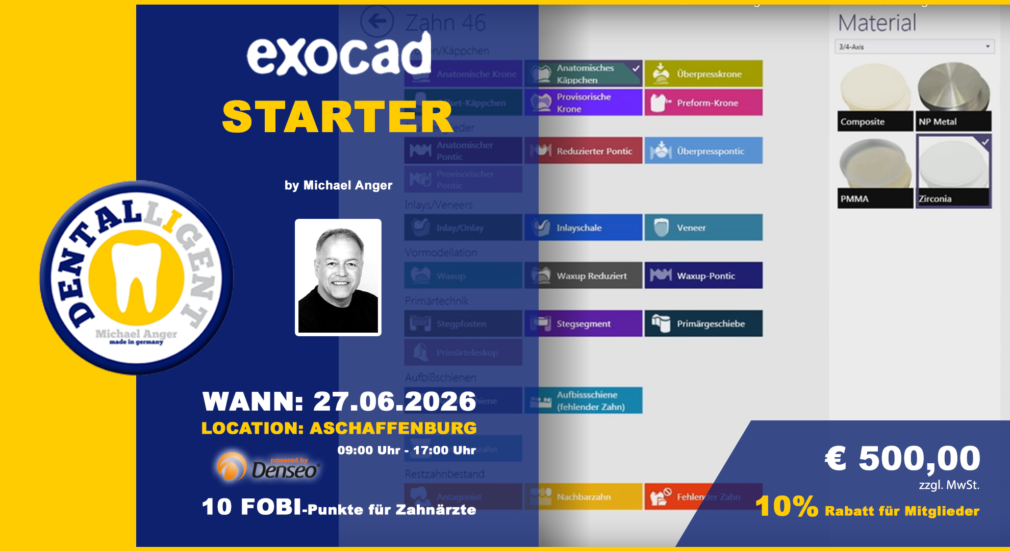 Artikelbild 1 des Artikels “27.06.2026 - EXOCAD – Starter in Aschaffenburg - aktiv Workshop “