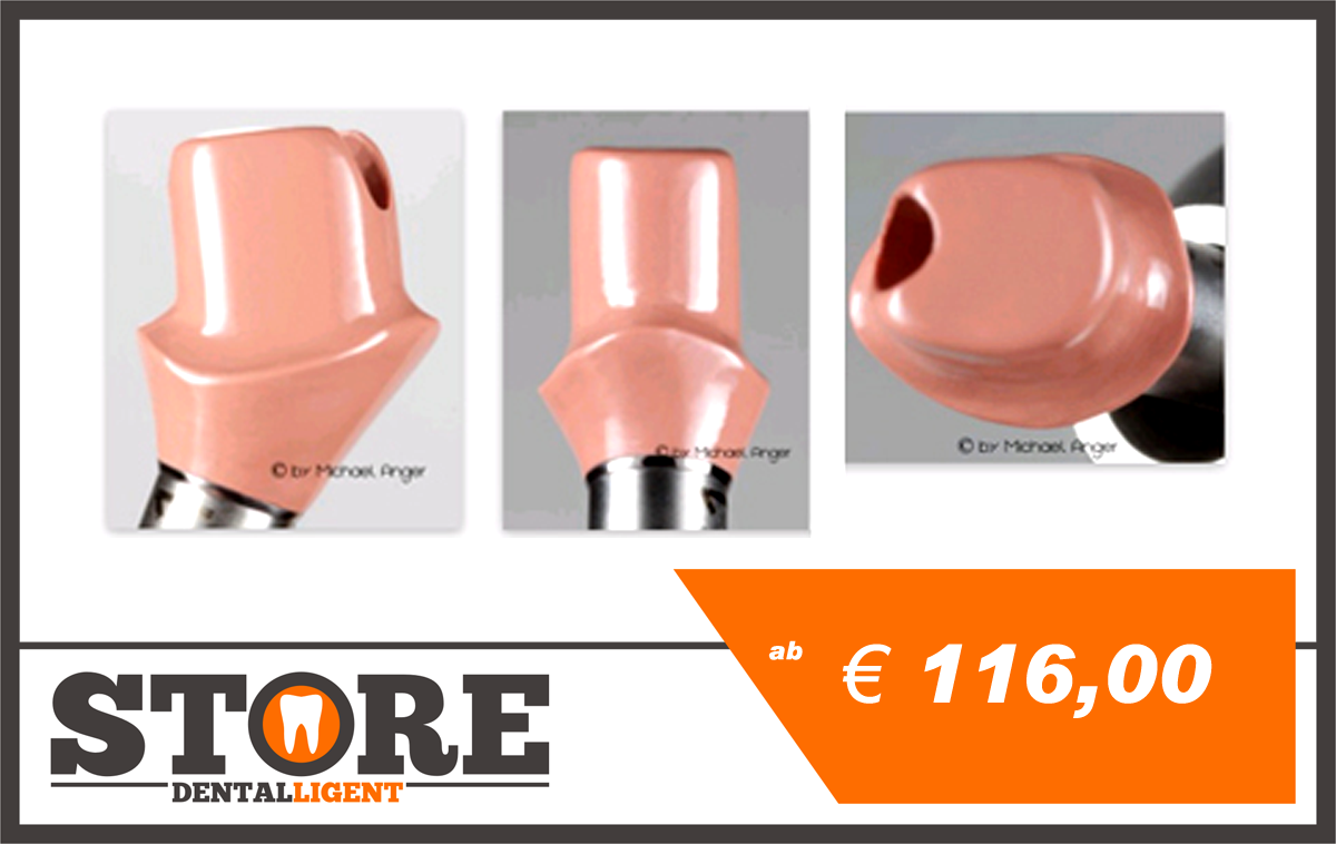Artikelbild 1 des Artikels “Abutment Pink PEEK  mit 0°-Fräsung inklusive Klebebasis, Material und Bearbeitung. “
