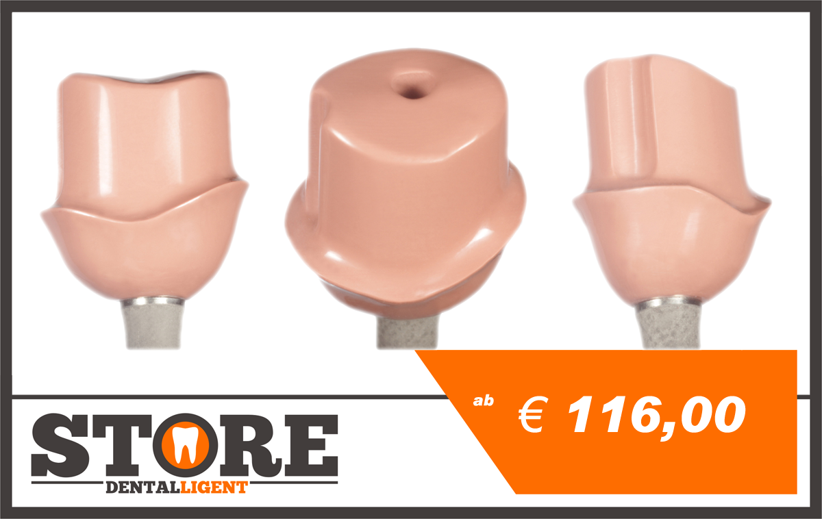 Product image 1 of the product “PINK PEEK telescopic-abutment with 0 ° -angled milling, included adhesive, base material and processing. ”