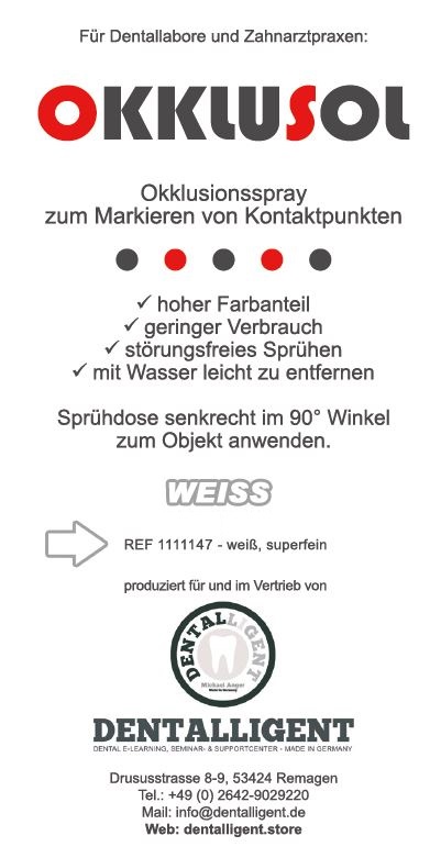 Artikelbild 1 des Artikels “Okklusol Spray - WEISS - superfein - einzeln “
