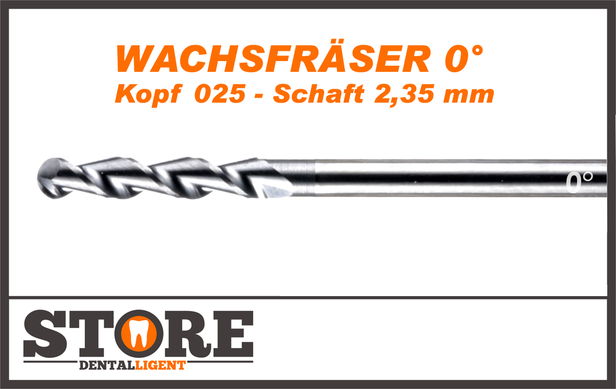 Artikelbild 1 des Artikels “0° - Wachsfräser- Kopf 025- Schaft 2,35 mm “