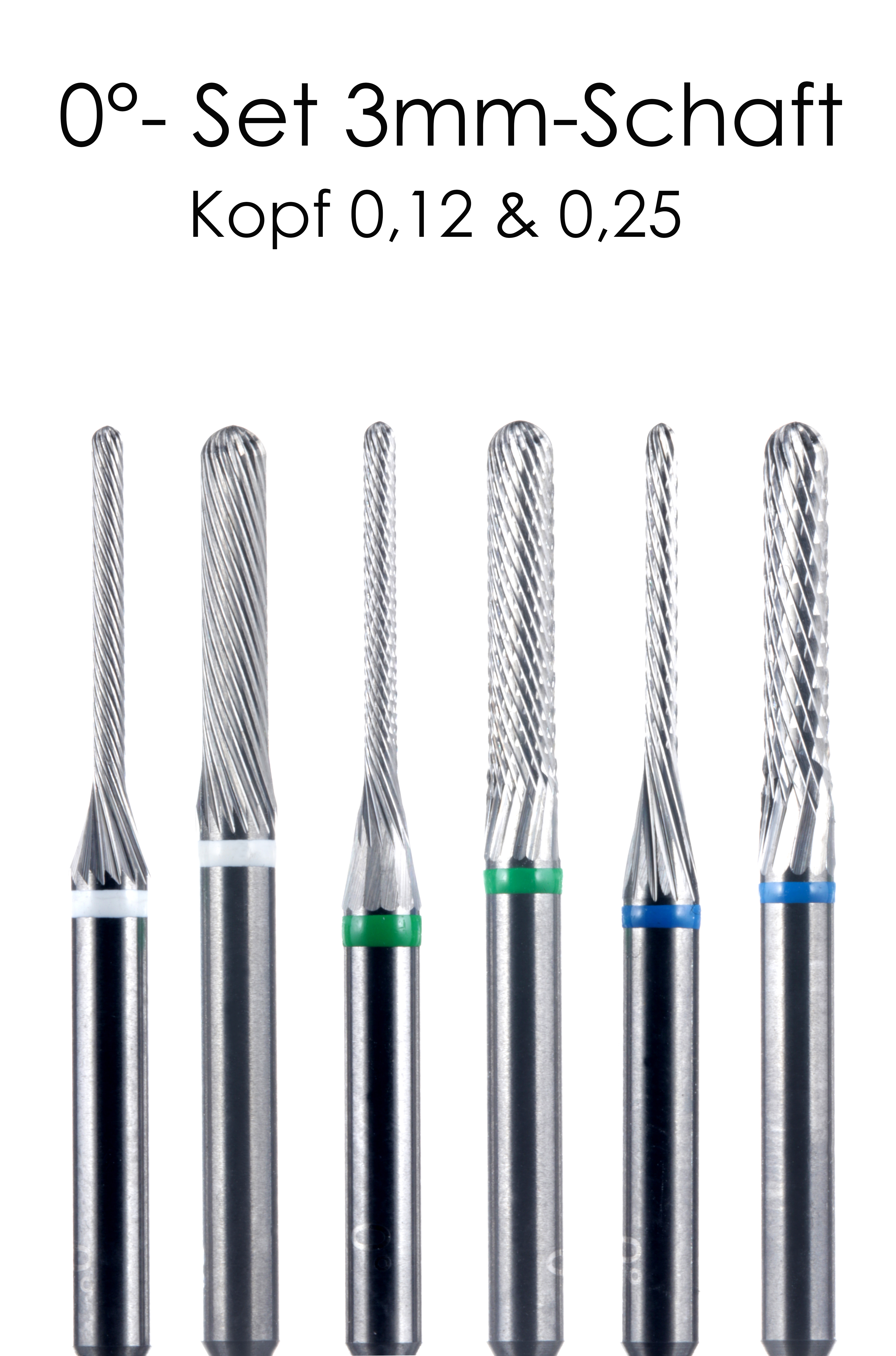 Product image 2 of the product “0° - Fine milling cutter SET- 3,00 shank - Head 012 & 025 ”